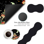 Mouse Pad,Large Desk Mat Set, 4in1 XL Mousepad + Keyboard Wrist Rest+Mouse Wrist Rest+Coaster with Ergonomic Desk Pad for Home Office Table Computer Cover -Aesthetic Mushroom Frog - Image 2