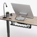 2 Packs Cable Management Tray, 14 inch Under Desk Cable Holder for Wire Management, Heavy Metal Cord Organizer Ideal for Computer Home Office Standing Tables to Hide Power Strips (Black) - Image 7