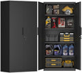 Metal Storage Cabinet with Doors and 4 Shelves, 72x34x18 Garage Storage Cabinets,Tall Black Locking Metal Cabinets with Lock for File, Office, Garage, Home by FATIGOSstoragecabinet