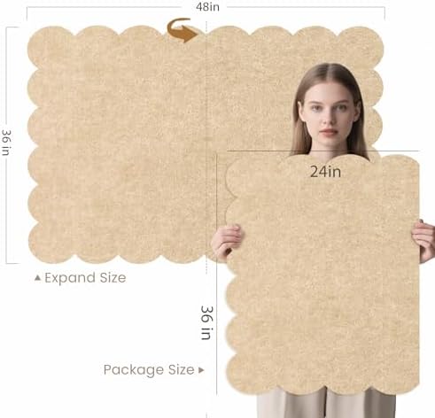 Scalloped Bulletin Board 48x36 inches, Decorative Felt Pin Board for Wall - Image 2