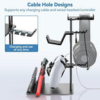 KDD Headphone Stand & Controller Holder & 4 in 1 Desk Cup Holder - Clamp on Under Desk Headphone Hanger - Image 2