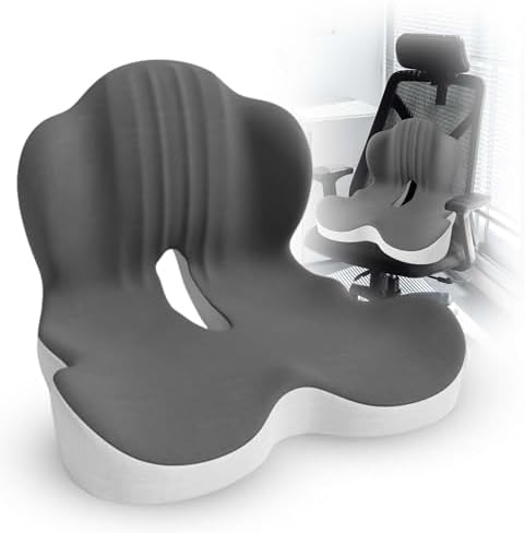 Large Memory Foam Seat Cushion Lumbar Support Pillow for Sciatica & Tailbone Pressure Relief Coccyx Pad for Office Chair, Car,Wheelchair,Home,Office by Yaani