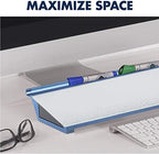 Quartet Glass Dry Erase White Board 18"W x 6"H, Compact Desktop Whiteboard with Storage Drawer, Dotted (GDP186D) - Image 3