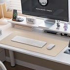 Boutilon Leather Desk Pad Protector,Non-Slip Mouse Pad,Laptop Desk Pad,Office Mouse Mat,Waterproof Leather Desk Blotter,Desk Writing Pad for Office and Home (XXXL-Beige,47"x 24") - Image 6