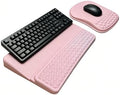Keyboard Wrist Rest -Ergonomic Keyboard Stand with Wrist Rest- with Carpal Tunnel Pain Relief Massage Bumps and Full Memory Gel Design - Ideal Frequent Computer (Pink) by WENPIC