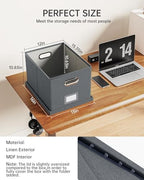 Oterri 2 Pack File Storage Organizer, Filing Box, Portable File Box with Lid, Fit for Letter/Legal File Folder Storage, Document Organizer, Dark-gray - Image 3