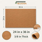 Manton Cork 24" x 36" x 3/8" Thick Cork Sheets (2-Pack), 100% Natural and Sustainable Cork Bulletin Boards. Perfect for Home, School, and Office - Image 2