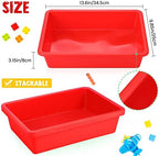 Hoteam 10 Pack Flat Bins Paper Trays,Red,13.78 X 9.84 X 3.15 Inch - Image 3