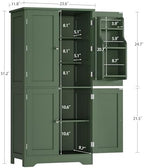 Pantry Cabinet with 4 Doors, Kitchen Storage Cabinet with Door Shelves, - Image 3