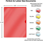 Assorted Color Vinyl Folders, Heavy Duty Plastic Folders with Clear Front Pocket, Doctor Stuff, Letter Size L-Type Document Holder for Home, Office and Medical, Pack of 100 - Image 3
