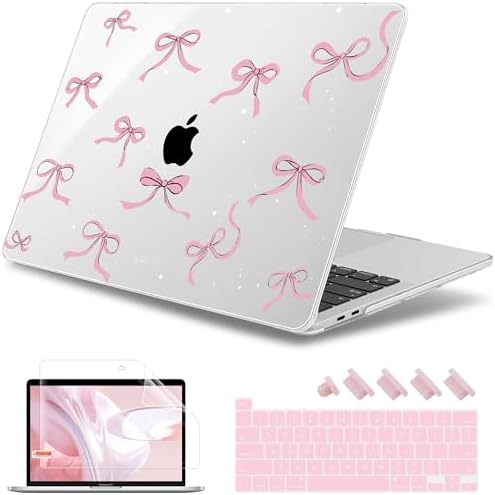 May Chen for MacBook Pro 16 inch A2141 2020 2019 Release, Screen Protector & Keyboard Cover Plastic Soft-Touch Case for MacBook Pro 16-inch with Touch Bar & Touch ID - Star Bows by MayChen
