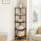 Tajsoon 5 Tier Corner Shelf Stand, Standing Corner Shelf Unit, Black by Tajsoon
