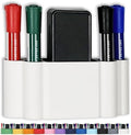 Glassboard Studio Magnetic Dry Erase Marker Holder - Super Strong for Magnetic Glass Whiteboard or Fridge - 2 Large Neodymium Magnets - No Slip Grip - Eco-Friendly PLA Plastic (Snow White) by GlassboardStudio