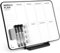 Double Sided Weekly Dry Erase Board with Stand 16"x12", to-do List White Board Calendar Dry Erase, Desktop Whiteboard Calendar, Schedule Board, Message Board, Menu Board for Home Office by Aroundesk