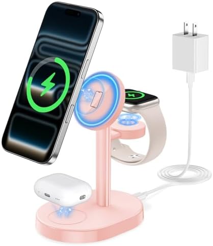 Mag-Safe Charger 3 in 1 Charging Station for iPhone Apple Watch AirPods by Hevanto