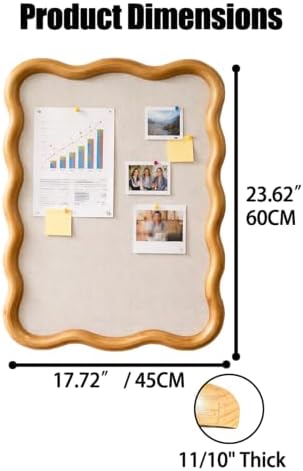 Wavy Linen Cork Memo Board, 17.7" x 23.6" - Image 2