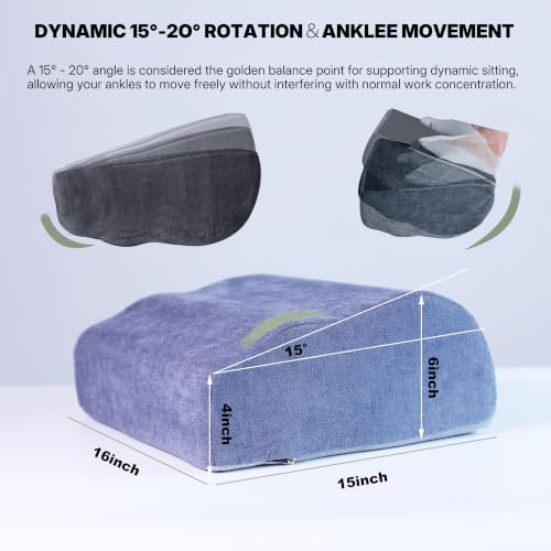 Foot Rest Under Desk for Office, Ergonomic Footrest, 2 Height Levels, Rocking Foot Stool Under Desk, Comfortable Foam Desk Foot Rest for Home Office, Gaming and Work (Charcoal Gray) - Image 3
