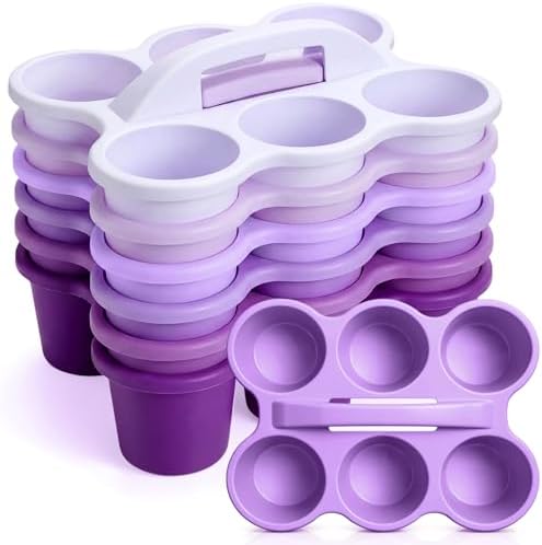 Suclain 6 Pcs Plastic Caddy Organizer with Handle Classroom, Purple by Suclain
