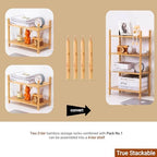 4‑Tier Bamboo Coffee Bar Organizer, Countertop Display Stand Shelf,Natural - Image 5