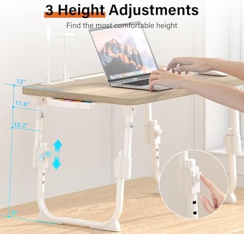 Lap Desk for Bed Adjustable Height with USB Port 23.6" x15.7" Desktop - Image 2