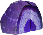 AMOYSTONE Purple Agate Bookends, Heavy Book Stoppers for Large Hardcover - Image 2