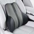 Coverado Lumbar Support Pillow for Car, Ergonomic Memory Foam Back Pillow for Office Chair, Back Cushion for Back Pain Relief, PU Leather Car Lumbar Support for Driving Seat - Black&Gray by COVERADOAUTO