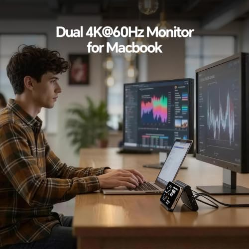 MacBook Docking Station Dual Monitor 4K@60Hz, PD100W, Audio for Home Office - Image 4
