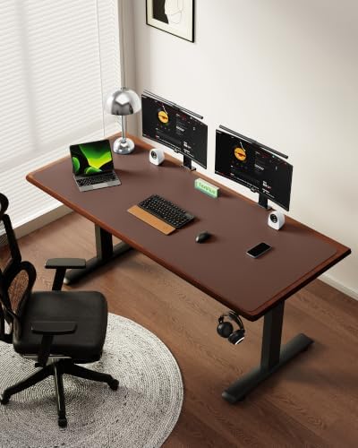 YSAGi Leather Desk Protector, Office Mat, Large Mouse Mat, Non-Slip PU Leather Blotter, Laptop Desk Mat, Waterproof Writing Pad for Office and Home(Chocolate, 63" x 24") - Image 2