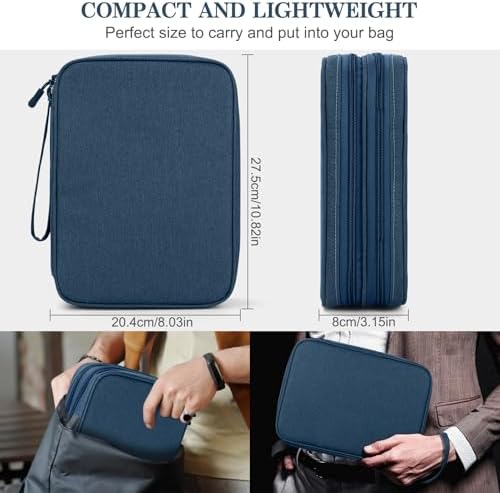 FYY Electronic Organizer, Travel Tech Pouch Bag, Extra Large, Navy - Image 2