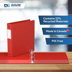 Premium Economy 3-Ring Binder, Spine Label, 1.5" Round Rings, Red, 6 Pack - Image 6