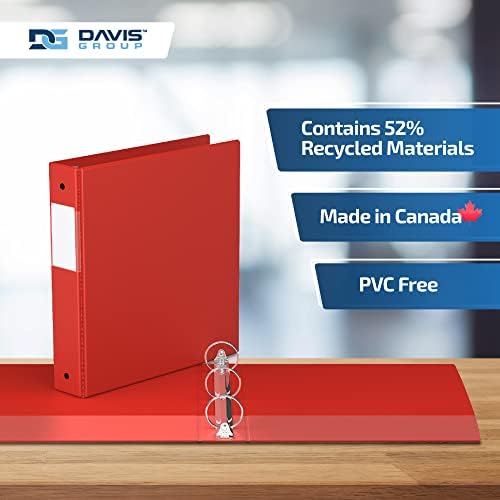 Premium Economy 3-Ring Binder, Spine Label, 1.5" Round Rings, Red, 6 Pack - Image 6
