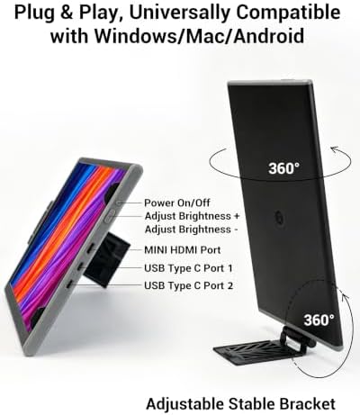 Laptop Extended Monitor Portable, Dual Laptop Screen Extender 14" FHD IPS - Image 3
