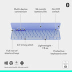 Logitech Keys-to-Go Bluetooth Keyboard for Windows, Android, Linux - Lilac - Image 6
