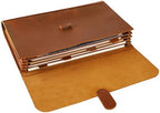 Genuine Leather File Folder, Accordian File Organizer, Leather Document Holder Resume Folio for Men & Women-Brown-Custom by GZRHKJLeatherPortfolio