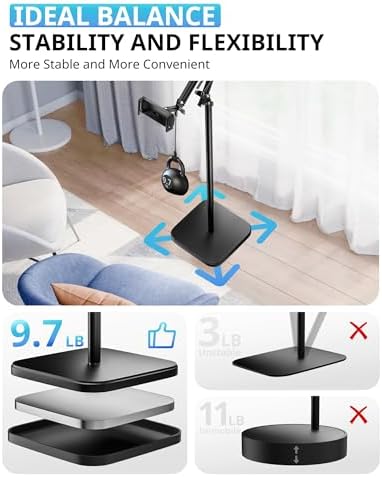 UBeesize iPad Stand Holder for Bed & Floor, Adjustable Tablet Mount - Image 3