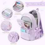 4PCS Bow Backpack for Girls with Leakproof Bento Box - Image 3
