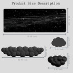 Cloud Mouse Pad Keyboard Wrist Rest 4PCS Extended Large Galaxy Desk Mat Pad Set Memory Foam Non-Slip Cute Ergonomic Gaming Mouse Pad Wrist Support for Computer Laptop Home Office Black - Image 4
