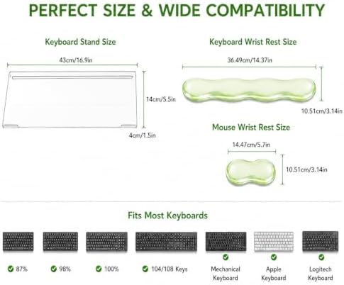 Acrylic Keyboard Stand with Gel Wrist Rest Set,Gel Keyboard Wrist Rest， - Image 2