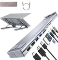 M93 Laptop Docking Station Dual Monitor Stand, 9 in 1 USB C Hub HDMI, DisplayPort 4K@60Hz, Portable Laptop Stand with USB Ports, Multiport Adapter USBC Dock Station Computer Holder (HDMI+DP) by Umaniy