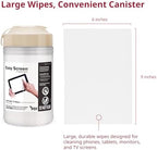 Easy Screen Cleaning Wipes, Canister – Streak-Free, Anti-Smudge Wipes for Electronics, TVs, Laptops, Tablets, Smartphones – 70 Large 6" x 9" Wipes Each, 12 Canisters per Case - Image 5