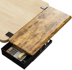 ETHU Desk Extender Tray with Storage Drawer, 25.6x11.4, Walnut - Image 2