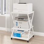 Natwind 3 Tier Large Printer Table, 19.7"x19.7", Height Adjustable,White by Natwind
