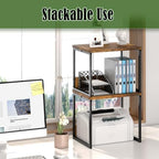MARTY Desktop Printer Stand 2 Pack Printer Shelf for Desk Home/Office,Brown - Image 2