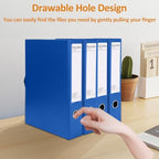 HUA JIE 6 Pack A4 Storage File Boxes Plastic Archives Cases with Clip,Blue - Image 6