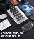 6 Port Charging Station for Multiple Devices, Multi Phone Charging Station - Image 4