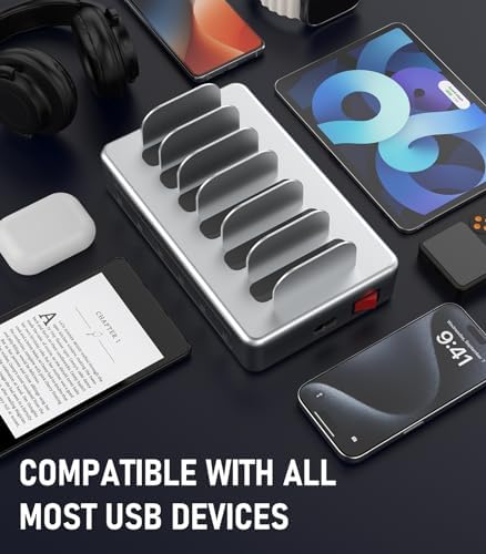 6 Port Charging Station for Multiple Devices, Multi Phone Charging Station - Image 4