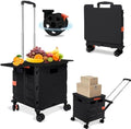 FELICON SELORSS Folding Utility Cart Portable Rolling Crate Handcart-Black by FELICON