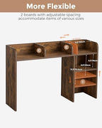 LAND·VOI Desktop Bookshelf, Countertop Storage Hutch with 5 Shelves for Computer Desk, Desk Organizer for Home Office Dorm, Dressing Tabletop, Bar Countertop, Rustic Brown EDS01R - Image 5