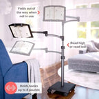 LEVO G2 Adjustable Book Floor Stand, Hands-Free Reading Holder with Wheels - Image 2