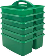 Teacher Created Resources Green Portable Plastic Storage Caddy 6-Pack for Classrooms, Kids Room, and Office Organization, 3 Compartment by TeacherCreatedResourcesOS